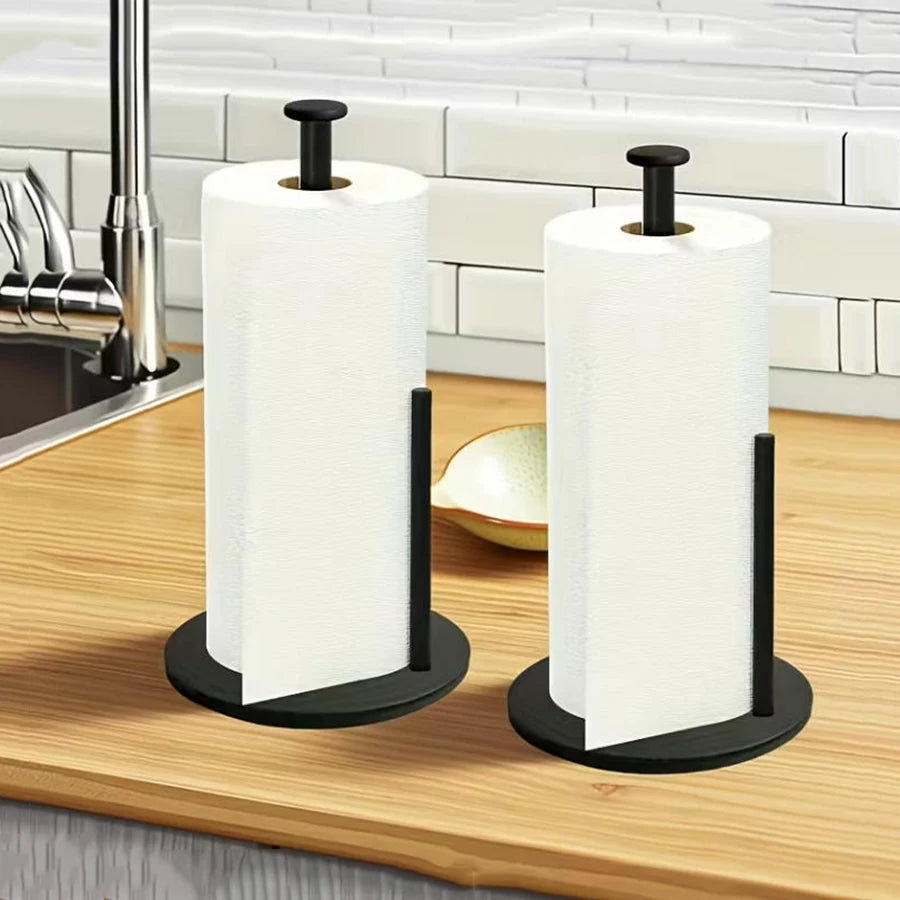 porte serviettes acier inoxydable moderne noir minimaliste compact organisation cuisine papier serviette tringle fixée