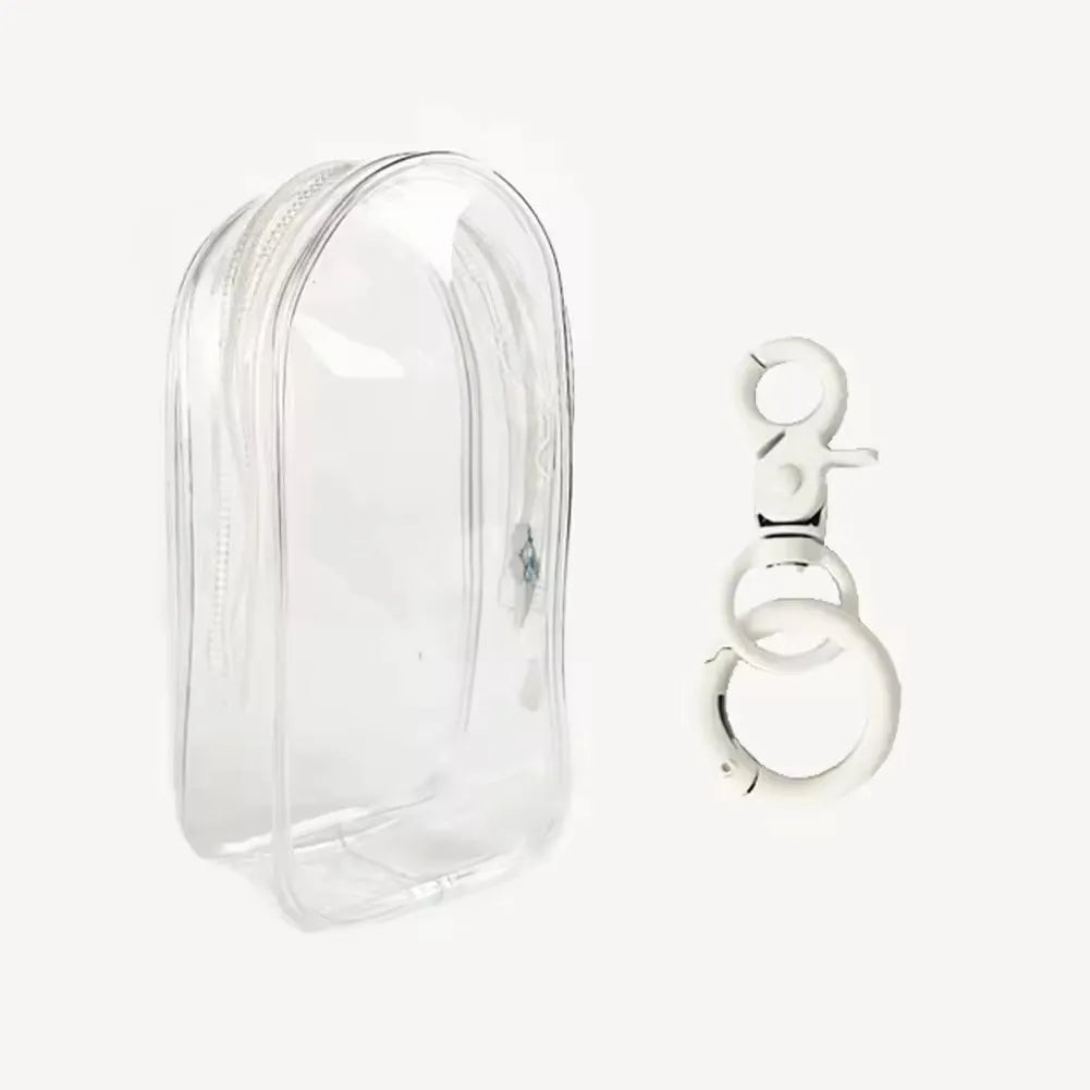 sac main transparent moderne chaîne métallique personnage peluche pompons colorés tendance adulte fille garçon