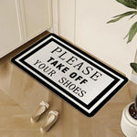 tapis moderne sol extérieur adulte polyester résistant lettres blanches fond beige bordure noire 30x50cm