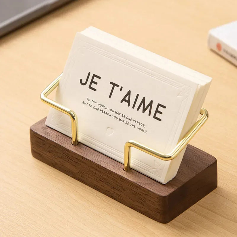 porte cartes support cartes bois marron doré minimaliste modernes