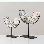 disques decoratifs marbre modernes blanc gris noir beige support metallique decoration maison