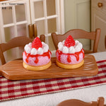 mini gâteaux dessert résine fruits détails fins maison poupée décor accessoire variés couleurs blanc