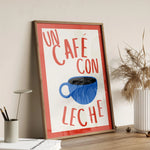affiche graphique moderne con leche tasse rouge blanche bleue salon chambre