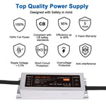 alimentation led 12v 24v 50w 100w 200w 300w 400w ip67 waterproof sans ventilateur moderne
