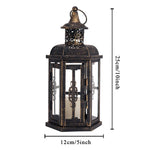 lanterne vintage métal fer ornements floraux transparent noire décoration intérieure mariage bougie inclusion anneaux