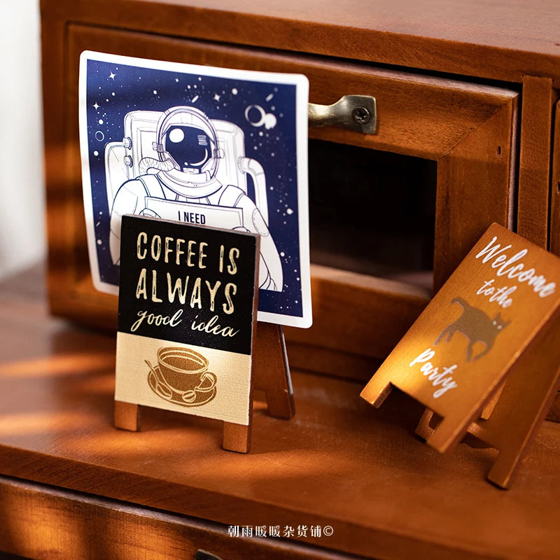 porte cartes visite minimalistes graphiques vintage clips bois noir blanc rouge bleu marron clair