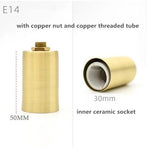 embouts lampe dorés lisses modernes céramique laiton 100% e12 e14 e26 e27