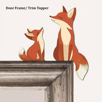 décoration murale renard dessin animé orange bébé porte enfant animaux illustrée simple fixe