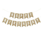 guirlande festivités or rose paillettes lettres happy birthday décoration anniversaire fil blanc festive papier