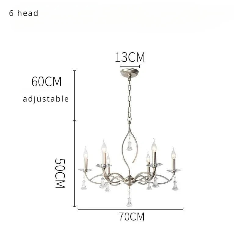 lustre pendentif nickel cristaux transparents classique baroque salon restaurant