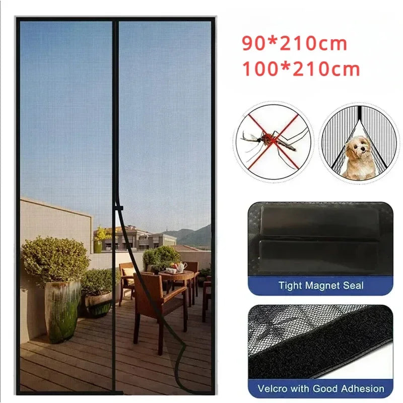 rideaux porte anti moustiques aimants autofermeture tissu polyester semi transparent moderne minimaliste