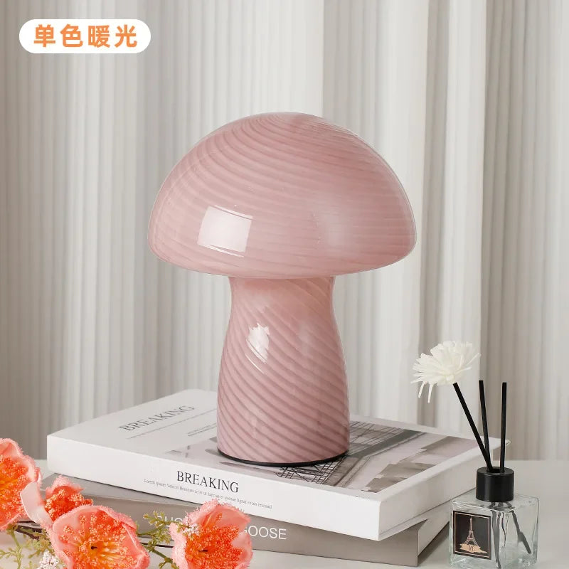lampe table moderne jaune rayures blanches verre opalescent interrupteur tactile 220v