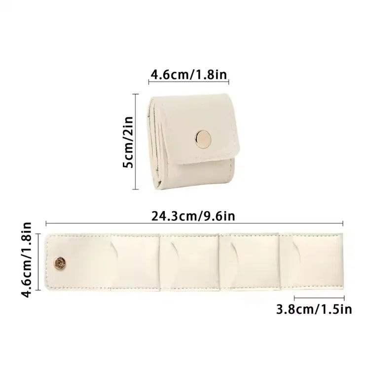 sac rangement bijoux portable compartiments minimaliste cuir synthétique portatif voyage organiser anneaux bagues