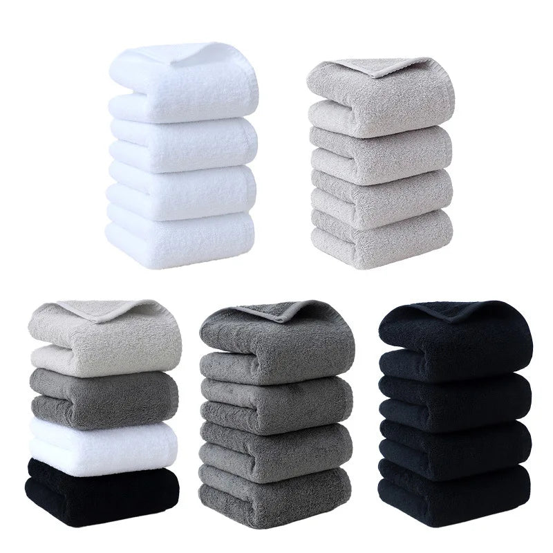 serviettes coton douces absorbantes blanc gris noir velours modernes minimalistes crochets support mural