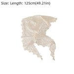 foulard dentelle motif floral blanc cassé classique vintage été femme junior décontracté polyester haute