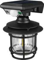 lampe murale solaire ip65 étanche led noir cadre doré verre opalin rétro capteur mouvement