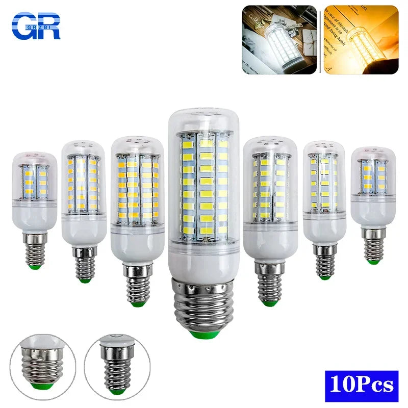 ampoules led blancs grains maïs modernes e14 e27 salon chambre 360 lumens