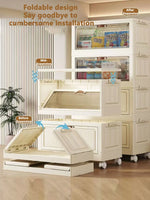 meuble rangement modulable pliable blanc rayures verticales moderne roulettes almacenamiento eficiente