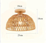 lampe suspendue tressée rotin naturel moderne 30cm 25cm sans ampoule lumière blanche chaude