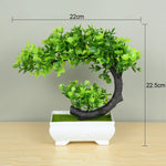 petit bonsaï artificiel plante pot blanc décoratif maison jardin fleurs roses vertes