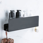 étagère murale moderne noire vis fixée salle bain aluminium laqué 30cm 40cm 50cm