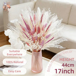 bouquet plumes graminées fleurs séchées blanc rose boho décoration intérieure anniversaire mariage