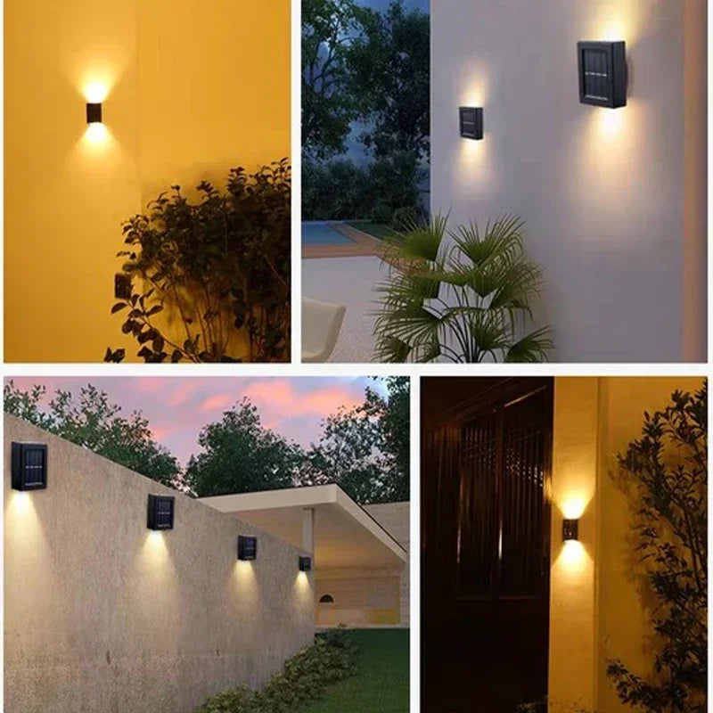 luminaire extérieur solaire led noir panneaux solaires modernes minimalistes jardin