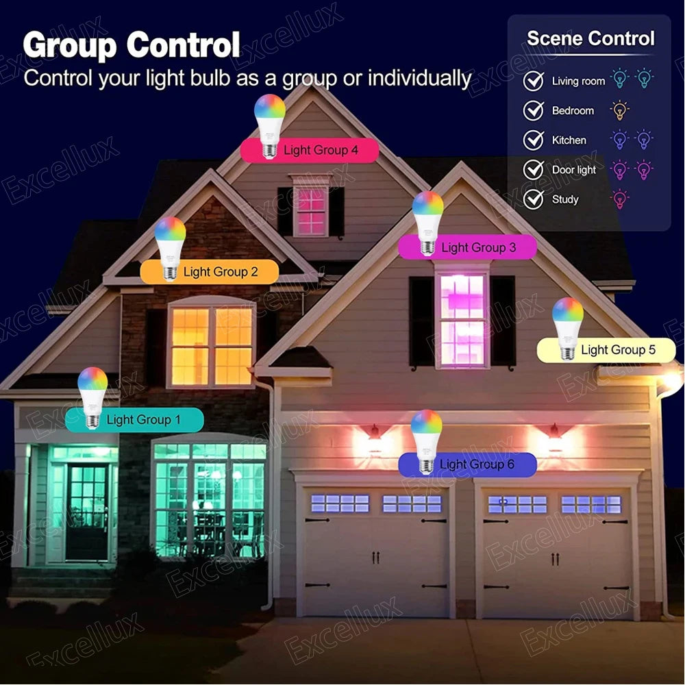 ampoule led intelligente e27 rgb blanc 15w 18w moderne