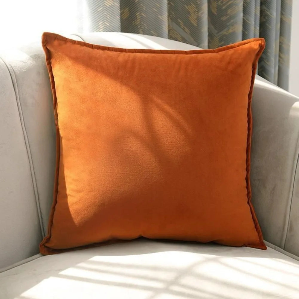 housse coussin velours moderne couleur jaune rose gris orange vert polyester coton lit 60cm