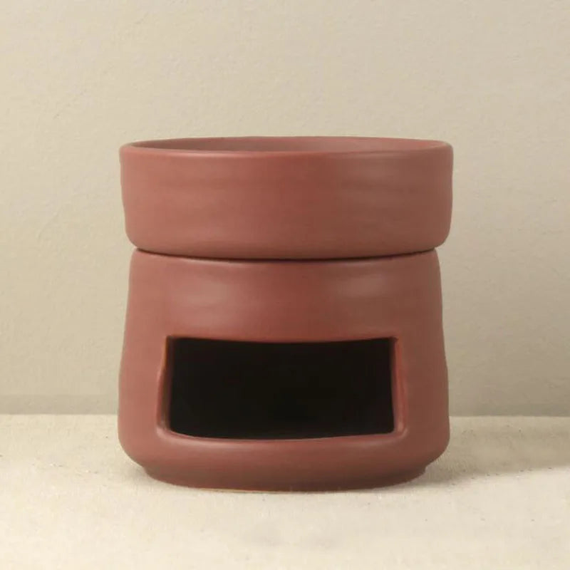 bougeoir céramique moderne orange rouge beige gris blanc noir apaisant salon décoration intérieure