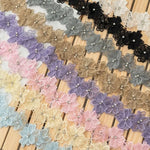 ruban dentelle décoratif fleurs relief élégant rose blanc bleu clair violet gris noir