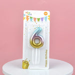 bougies forme chiffre anniversaire or argent bleu rose gradient moderne festives tringle