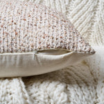 lot housses coussin carrées beige texture boucle rustique décoratif