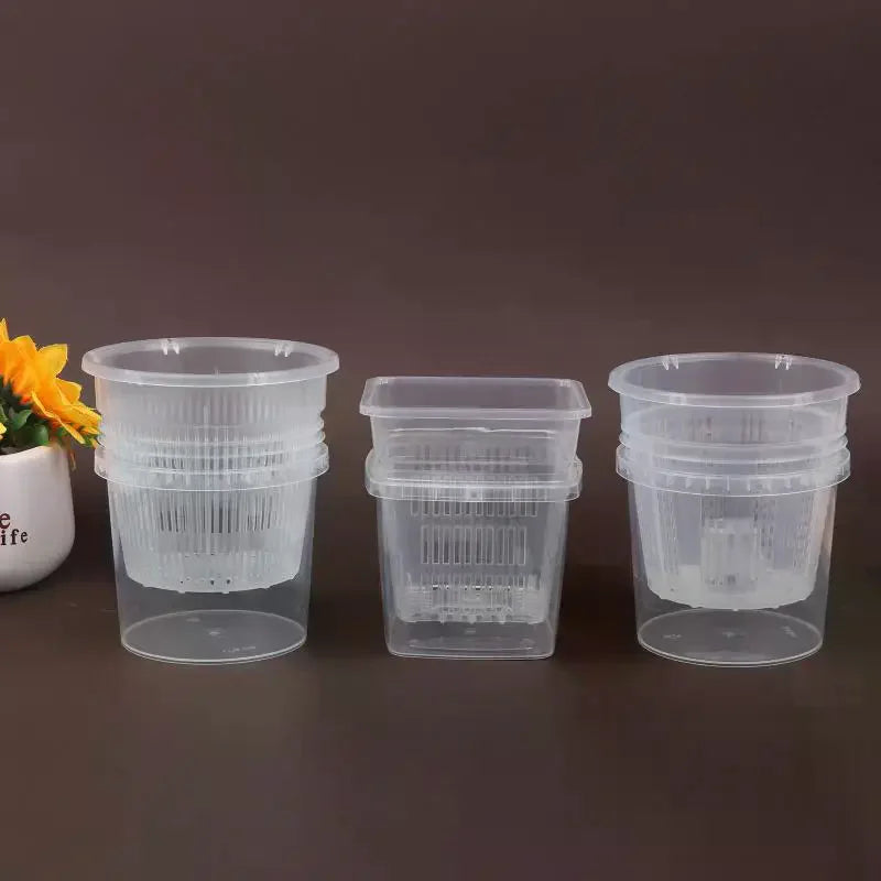 pots plantes transparents drainage moderne auto arrosage racines controle absorption double couche pratique