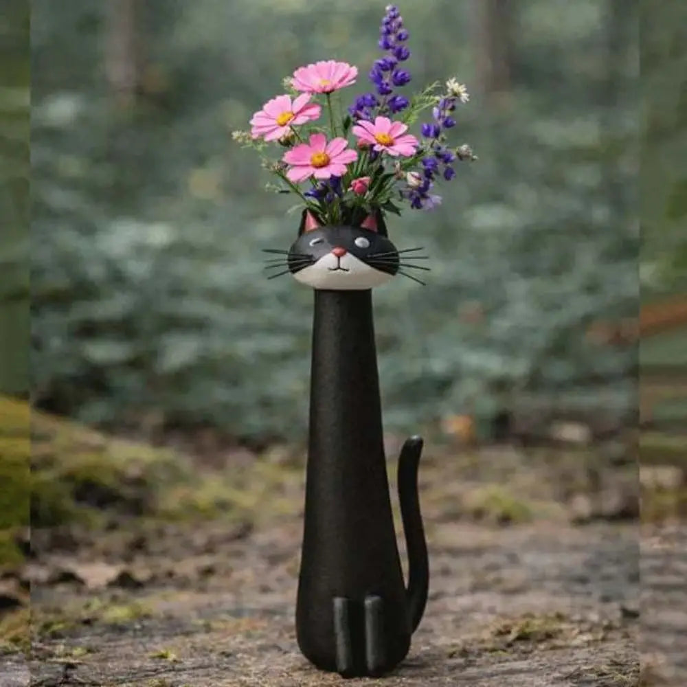 vases forme chat résine noire verte blanche jaune tigré moderne motifs chat
