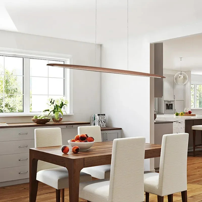 lampe suspendue bois marron clair moderne 120cm 150cm 180cm 200cm certification ul vde ccc