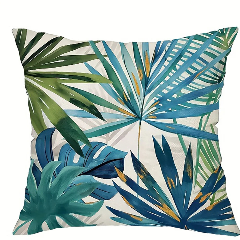 taies d'oreiller motif feuilles tropicales moderne polyester peacheskin 40x40cm 45x45cm 50x50cm 60x60cm
