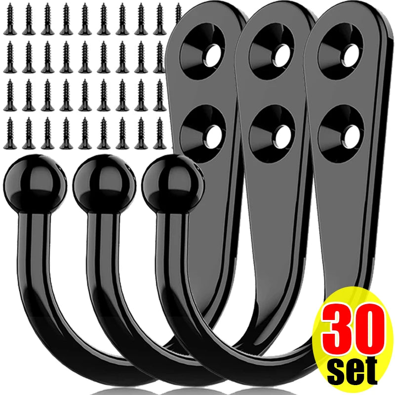 crochet mural noir moderne vis support rangement cuisine salle bain