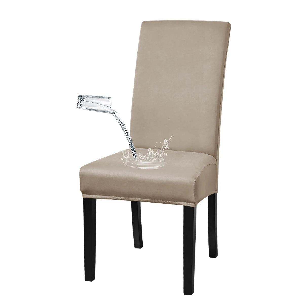 housse chaise moderne élasthanne polyester waterproof noir élastique transformation chaise ancienne neuve