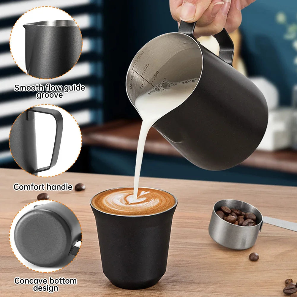 pichet lait acier inoxydable tasse latte art espresso percolateur gooseneck kettle mocha pot
