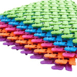 tapis bain imperméable anti dérapant bleu blanc rose vert orange violet losange moderne minimaliste
