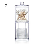 pot coton tige transparent moderne boite rangement couvercle bois respectueux environnement minimaliste organiser