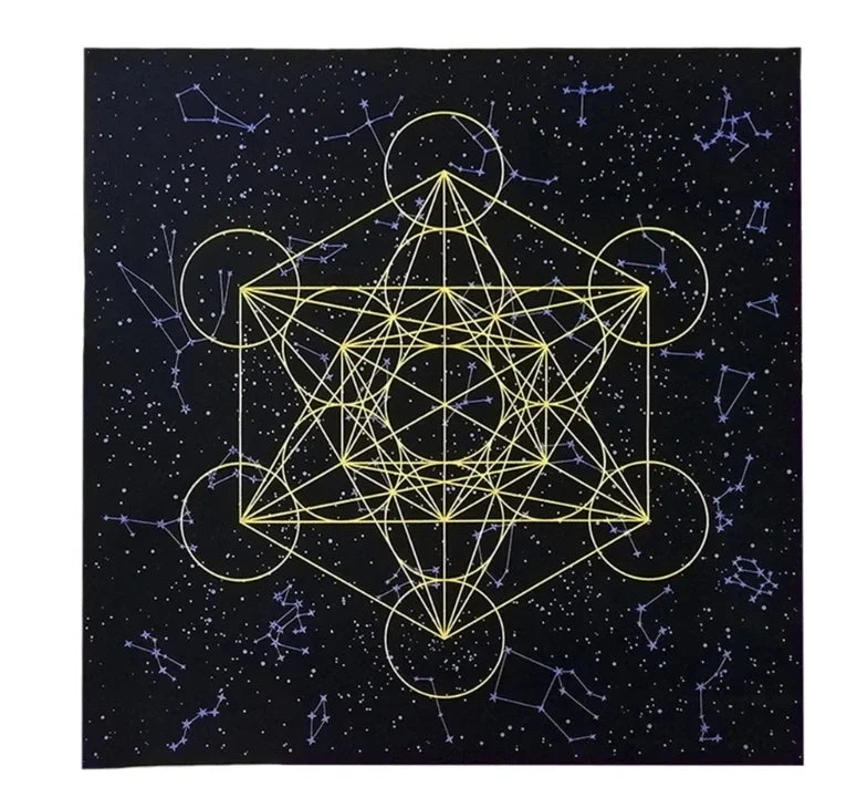 tapis d'autel astrologique décoratif motif lunaire géométrique divination rituel spirituel maison