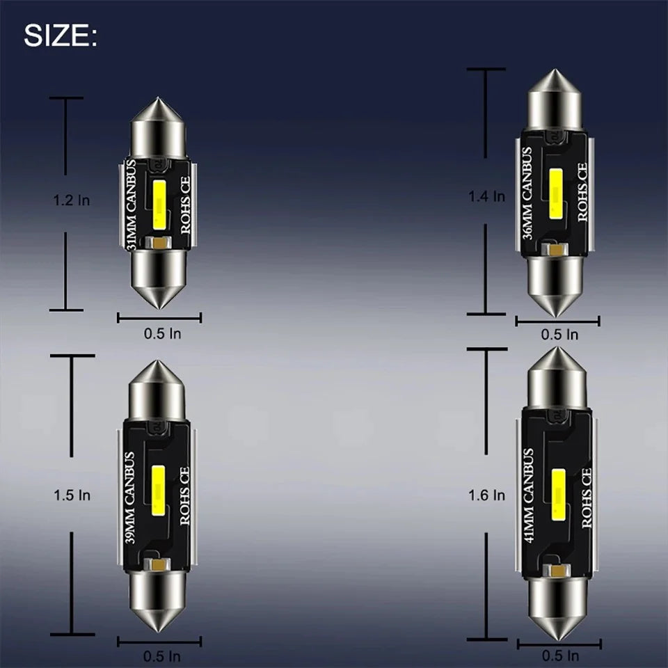 ampoules led noires jaunes argentées modernes 12v 31mm 36mm 39mm 41mm