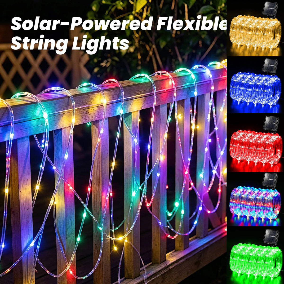 guirlande lumineuse solaire extérieure multicolore led jardin décoration pelouse piquet fixe mode variable