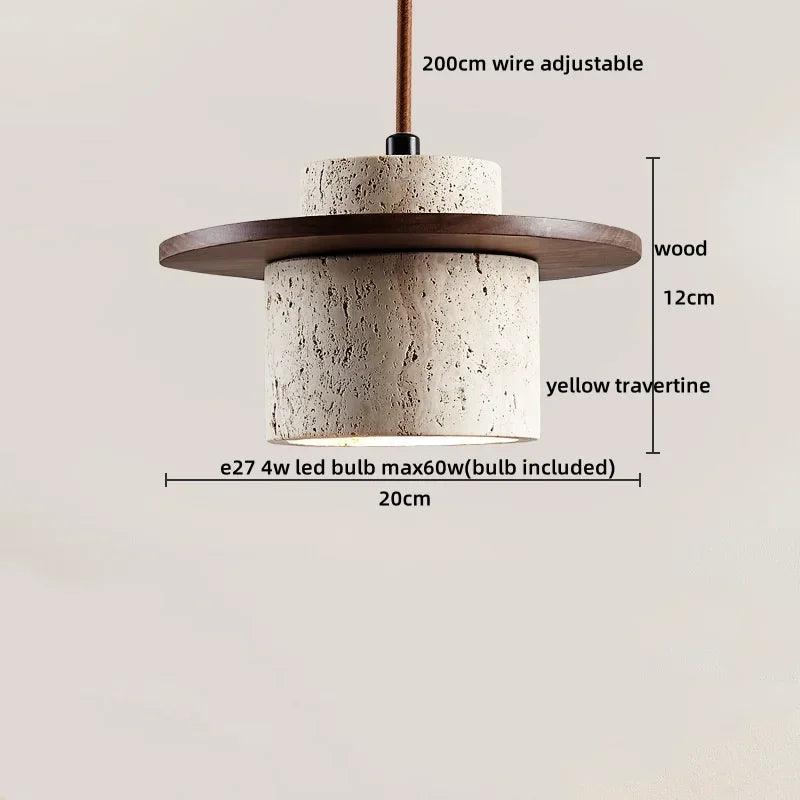 suspension lumineuse moderne pierre naturelle blanc brun lustre salon cuisine chambre minimaliste