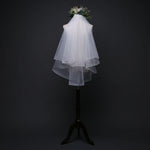 voile mariée blanc deux couches ruban bordure translucide classique clips fixations