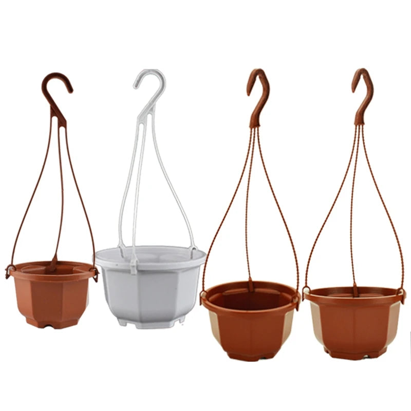 pots suspendus marron blanc modernes plantes balcon jardinières plastique pvcHooks