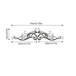plaque murale décorative art nouveau motif floral élégant cœur central noir sans fixation