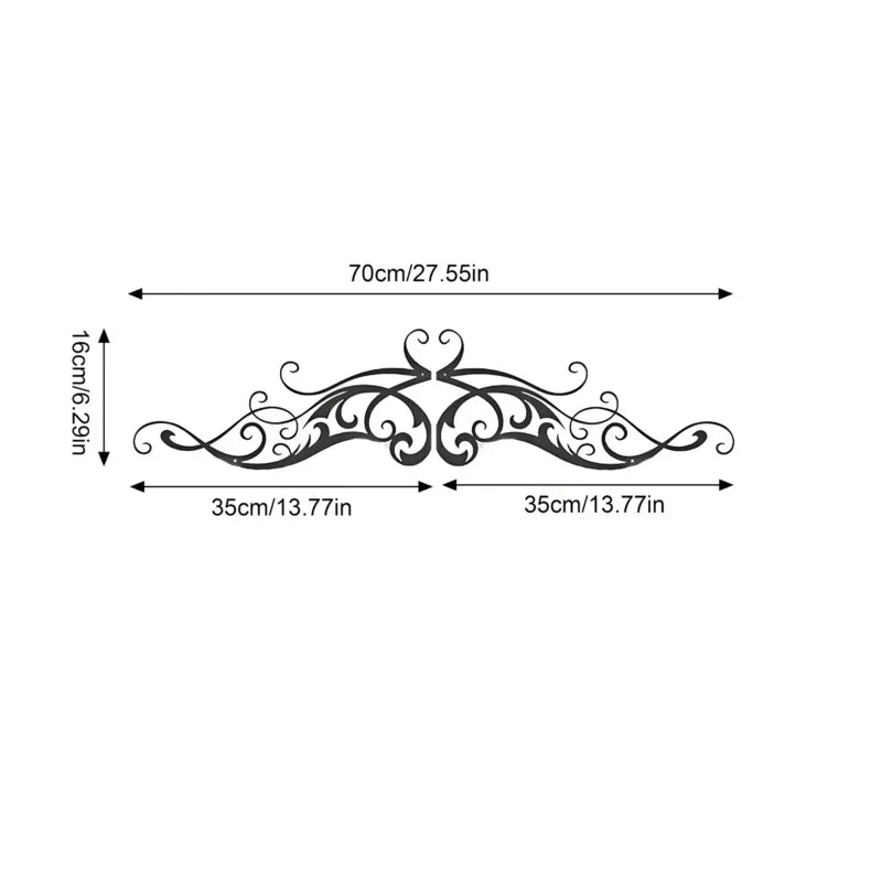plaque murale décorative art nouveau motif floral élégant cœur central noir sans fixation